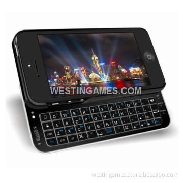 Ultra-Thin Slide-out Wireless Bluetooth Keyboard for iPhone 5 5g - Black/White